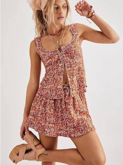 Free People Ellia Printed Set